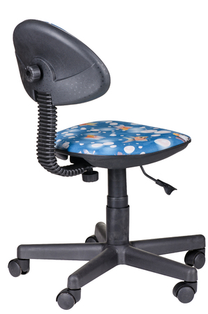 Детское кресло без подлокотников Логика обивка ткань саржа Т12 рыбки, крестовина пластик, без качания