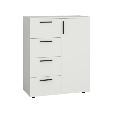 Комод Эйр 16.241 белый PE шагрень, собирается на любую сторону