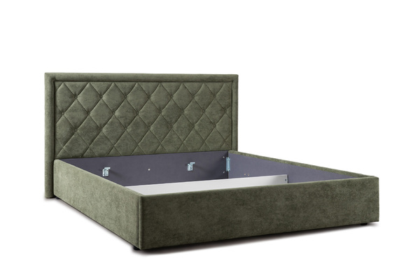 Кровать Марион 160 велюр OCEAN 012 темно-зеленый с ортопедическим основанием и подъемным механизмом (спальное место 160 х 200)