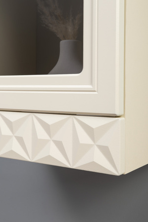 Гостиная Марион композиция 3 слоновая кость С341 PE, слоновая кость 6898 ПВХ, белый PE шагрень (собирается на любую сторону)