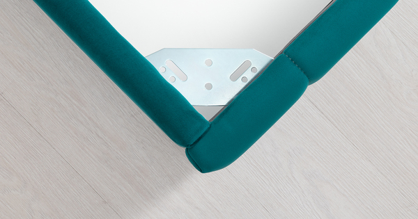 Кровать Милана 160 велюр сине-зеленый с ортопедическим основанием и подъемным механизмом