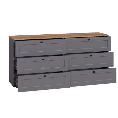 Комод Остин 16.240 серый графит, дуб золотой CRAFT, серый графит ПВХ