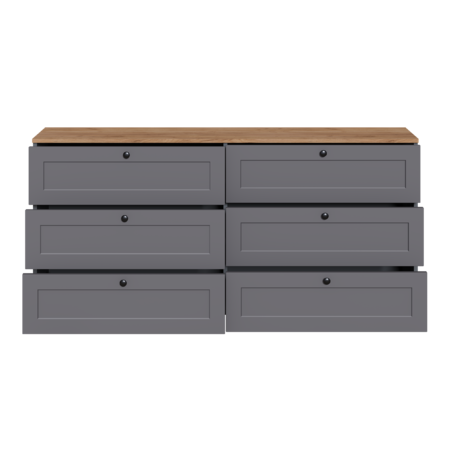 Комод Остин 16.240 серый графит, дуб золотой CRAFT, серый графит ПВХ