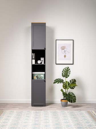 Стеллаж Остин 16.427 серый графит 0162 РЕ, дуб золотой CRAFT, графит ZB 856-2 ПВХ, сборка на любую сторону