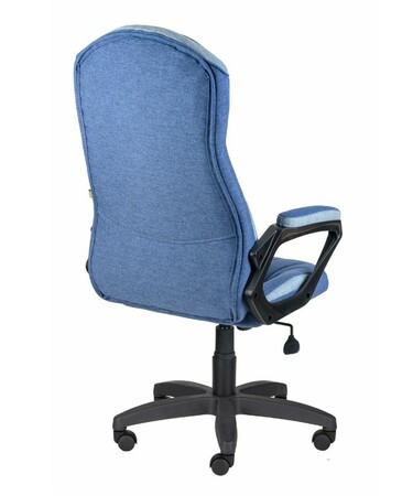 Кресло на колесах Сатурн ультра Хоум ткань рогожка синий 67/65, крестовина пластик, подлокотники с мягкими накладками, механизм качания