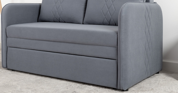 Диван-кровать прямой Юта (120) ТД 520 велюр Вивальди 12 сине-серый